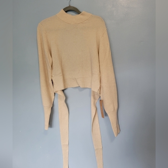 Reformation Osteria Open Back Cashmere Sweater Gossamer XL NWT - Picture 3 of 8